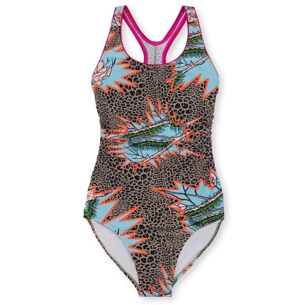 Brain Dead Pink and Orange One Piece Swimsuit